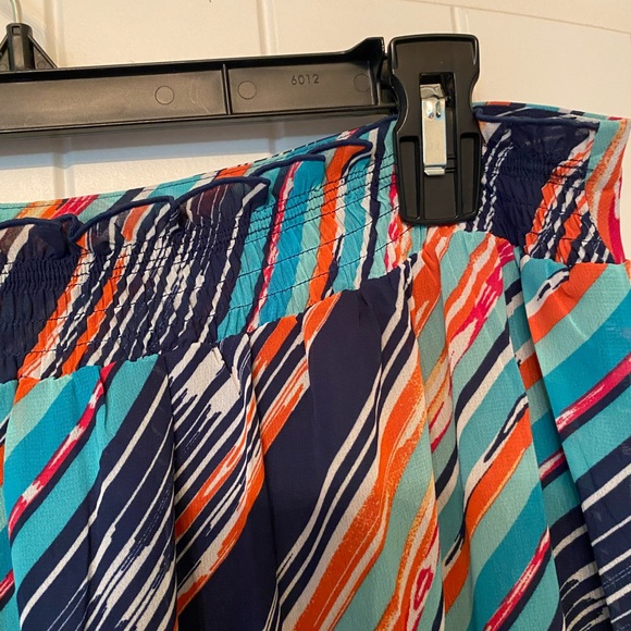 Maurices floor length elastic waistband sheer skirt w/miniskirt lining. EUC. - Picture 5 of 6